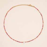 Collier à breloques en perles irrégulières fait main, collier à breloques perlées colorées pour femme, bijoux cadeau de plage