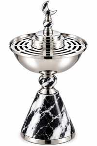 Brûleur d'encens artisanal en métal et bois, accessoire aromatique adapté aux studios de yoga, espaces de relaxation et aux pratiques spirituelles. - Product Image 5