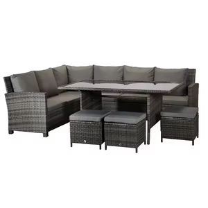 Modern Waterproof <b>Rattan</b> Steel Frame <b>Outdoor</b> Dining Garden Set - Product Image 2