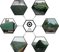 Bâche en PE 6'x8' 10'x12' Imperméable Résistante aux UV Anti-déchirure pour Ferme Entrepôt Camion Protection Extérieure Toutes Conditions Météorologiques