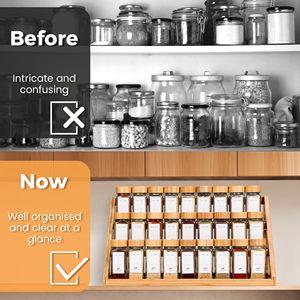 Bamboo Tiered <strong>Spice</strong> <strong>Rack</strong> for <strong>Countertop</strong> <strong>Spice</strong> Organizer for Pantry Cabinet <strong>Spices</strong> <strong>Rack</strong> - Product Image 6