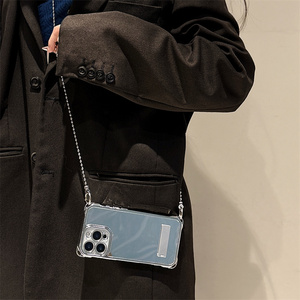 Ốp điện thoại iPhone 16 Pro Max 15 14 13 12 11 có gương trang điểm, dễ thương, tích hợp giá đỡ và dây đeo - Product Image 5