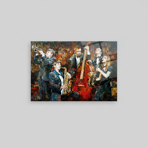 Toile imprimée : Art des musiciens de jazz pour la décoration de salle de musique africaine, ART SUR VERRE TÉRMÉTRAL - Product Image 2