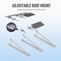 Kit de montage solaire triangulaire en aluminium en forme de U avec supports inclinables réglables pour toits en tôle plats - Fixation sécurisée des panneaux photovoltaïques pour usage domestique et commercial