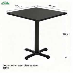 Tavolo Quadrato da Esterno Wayon in Metallo <span class=keywords><strong>Nero</strong></span> con Base a Croce a Quattro Gambe per Giardino, Patio, Caffè e Ristorante - Product Image 2