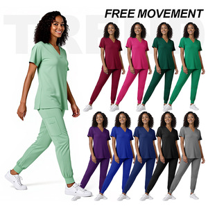 Unisex Scrub Uniform Set Moisture Wicking Split Design For Medical Spa Dental Vet Use - Product Image 4