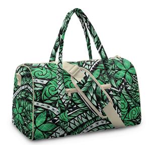 Bolsa de Viaje Acolchada con Patrón Tropical Verde Hawaiano para Niñas, Bolsa de Fin de Semana al por Mayor, Logotipo Personalizado, Bolsa Ligera para Pasar la Noche - Product Image 2