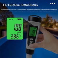 Détecteur de chlore résiduel de haute précision (0,1 %) pour stylo, test de qualité de l'eau, double affichage, pile LR44, direct usine