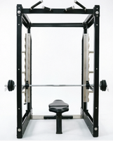 Máquina Smith Comercial, Rack de Potencia Multifuncional, Sistema de Guías Lineales de Alta Resistencia, Jaula de Entrenamiento de Fuerza Profesional