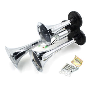 Bocina de aire de 12V y 24V para coche, claxon eléctrico de 3 trompetas con sonido fuerte, claxon de presión de aire para camión marino - Product Image 1