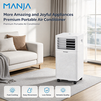 Climatiseur mobile 7000 BTU à économie d'énergie avec télécommande, 9000 BTU, 0,75 tonne, 1P, portable avec roulettes, déflecteur de vent quadridirectionnel
