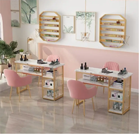 Plus Design Moderne style mode Nouveaux modèles verre trempé meubles de charge sans fil Salon de beauté Manucure Nail table