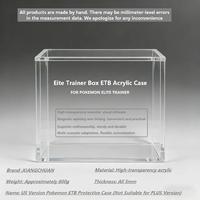 Boîte de rangement pour boosters Pokémon ETB avec couvercle magnétique, protection UV, en acrylique moderne, portable et facile à assembler pour les boîtes de boosters Pokémon