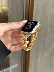 <span class=keywords><strong>สาย</strong></span>นาฬิกาข้อมือโลหะผสมสังกะสีรูปหัวใจเพชร ขนาด 22 มม. <span class=keywords><strong>สาย</strong></span>นาฬิกาหรูหราสำหรับ <span class=keywords><strong>Apple</strong></span> <span class=keywords><strong>Watch</strong></span> Series 11 10 49 มม. 46 มม. - Product Image 4