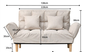 Wholesale Cheap Wooden Folding Linen Fabric Living Room Sofa - Product Image 6