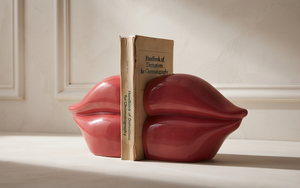 Sujetalibros con Diseño de Labios Rojos, Decorativo, Estilo Único de Resina, para Hogar, Oficina, Biblioteca, Estante, Escritorio, Decoración Moderna de Interiores - Product Image 3