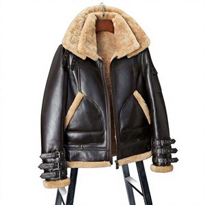 Blouson Bomber Décontracté pour Homme avec Col en Fausse Fourrure, Doublure Sherpa, Fermeture Éclair, Motif Uni, Vêtement d'Hiver Coupe-Vent et Respirant - Product Image 1
