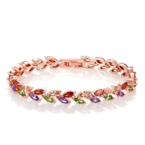 Pulseras de zirconia de color oro rosa brazalete pulsera de cuentas de semillas Miyuki pulsera de cuentas de semillas joyería brazalete de cuentas de semillas Miyuki