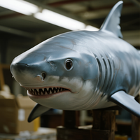 Grand requin blanc modèle animatronique Animal marin grandeur nature pour jeu intérieur parc d'aventure public utilisation du parc aquatique