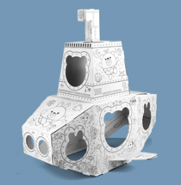 Cross Border 3D DIY House Câu Đố các tông sáng tạo cho giáo dục sớm 1 tuổi khối xây dựng Bộ Hình Graffiti quà tặng cho - Product Image 2