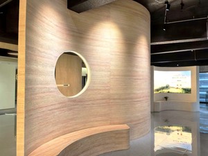 Revêtement mural flexible en pierre souple ignifuge Sandstone Blush 3D Rammed Earth MCM pour la décoration intérieure et extérieure - Product Image 4