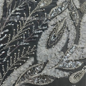 Dệt Kim Thêu sequin TRIM đính cườm thêu trừu tượng mô hình hình học thổ cẩm vải phụ kiện dyeable 100% cotton - Product Image 3