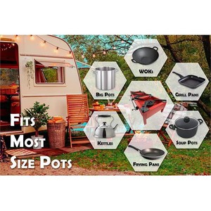 Réchaud à gaz GPL triple brûleur robuste en fonte, cuisinière à gaz portable autonome à chauffage rapide et économe en énergie pour l'extérieur - Product Image 5