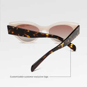 卸売高級ブランドUV400保護シェードサングラスレディースキャットアイアセテートサングラストレンディ - Product Image 3