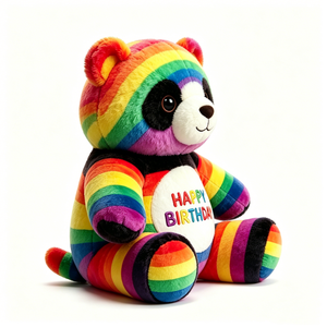 Peluche Panda Colorée Personnalisable pour Anniversaire, Peluche Panda Arc-en-ciel Lumineux pour Enfants - Product Image 5