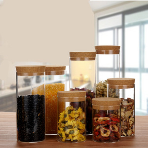 150ml-2100ml Muti-size Glass Storage Jars glass jars with Cork lids Food Container Glass storage jar