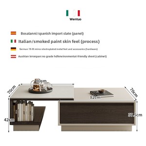Table basse carrée rétractable haut de gamme de designer moderne combinaison de meuble <span class=keywords><strong>TV</strong></span> de luxe pour le salon de la maison - Product Image 3