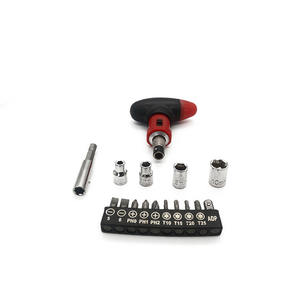 Youluke 16 Pc <b>Ratchet</b> <b>Screwdriver</b> Set 1/4 In Socket Bits Chrome Vanadium Steel Household Tool Kit - Product Image 5