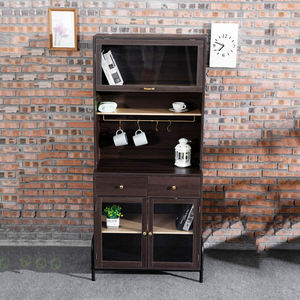 Современный Классический роскошный черный шкаф-буфет комплект элегантный дисплей высокий дизайн антикварные обеденные шкафы из деревянного материала - Product Image 4