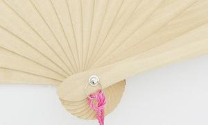 Abanico Plegable de Madera con Bordado Colorido de 23CM, Estilo Chino Antiguo, para Danza - Product Image 5