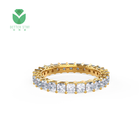 Bague personnalisée en or blanc, Rose, jaune, diamant de laboratoire en forme de princesse pavée, éternité, HPHT Lab créé, bagues en diamant complet, alliance
