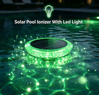 Hochwertiger Großhandel SR007 Schwimmender Bunter LED Selbstreinigender ABS Solar-Pool-Ionisator für Aufstellpools und Kinderpools