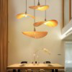 Creative Irregular Pendant <b>Lights</b> 40 50 60 70 Cm Led Japanese Style Bamboo Woven Art Lighting For Living Room And <b>Dining</b> Room - Product Image 1