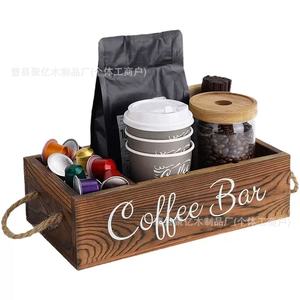 ที่เก็บถุงชาไม้ 32x16.5x9 ซม. พร้อมช่องเก็บของ กล่องเก็บของสำหรับบาร์กาแฟ ไม้เนื้อแข็ง ใช้ซ้ำได้ - Product Image 2