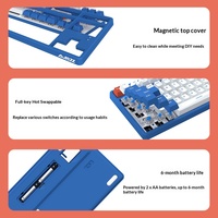 Clavier mécanique sans fil AJAZZ AK871 2.4G double mode, interrupteurs rouges remplaçables à chaud, taille standard, pour jeux, bureau, DIY, magnétique
