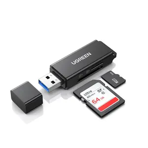 Ugreen Sd Kaart Lezer Draagbare 3.0 Dual Slot Flash Geheugenkaart Adapter 5Gbps Super Snelheid Lezen Met Gemak