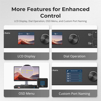 TESmart Conmutador de matriz sin costuras HDMI 8x8 1080P 60Hz con divisor de audio LCD de vista cuádruple y conmutador de vídeo de modo de vista previa