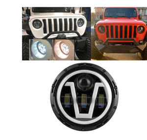 Accesorios para Automóviles, Faro Delantero LED H4 en Forma de V de 65 W y 12 V, 10000 Lúmenes, Ojos de Ángel Blancos y Amarillos, Redondo de 7 Pulgadas, Ajuste Universal - Product Image 6