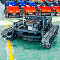 Mesin Pemotong Rumput Crawler Laris Manis Lebar Pemotongan 800mm CE EPA Mesin Diesel/Listrik dengan Trek Karet dan Remote Control Robot