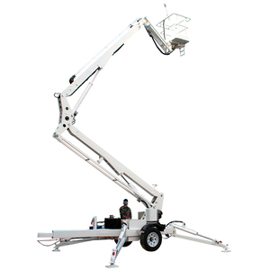 200kg Công suất 12M 14m Trailer gắn kính thiên văn bùng nổ Nâng Nền tảng thủy lực điện khí kép nâng cao jack để bán - Product Image 1
