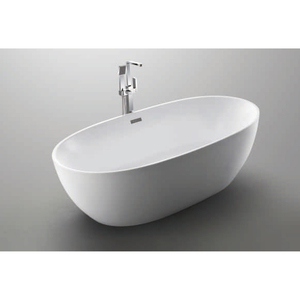 Baignoire Spa Traditionnelle Autoportante en Pierre Artificielle 40 Jets de Massage Écologique Idéale pour Appartement Forme Diamant 2-3 Personnes - Product Image 1