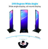 Écran vidéo LED intelligent WiFi 4G USB sur roues avec SDK pour la publicité mobile intérieure dans les centres commerciaux et la signalisation directionnelle