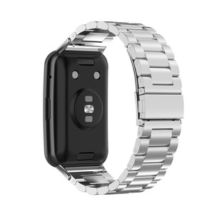 Tres enlaces de cuentas Metal Acero inoxidable Reemplazo <span class=keywords><strong>Smartwatch</strong></span> Pulsera inteligente Correa de banda para <span class=keywords><strong>Huawei</strong></span> Watch <span class=keywords><strong>Fit</strong></span> - Product Image 3
