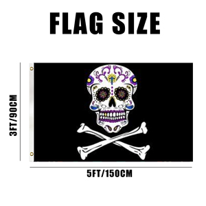 Bandera del Día de los Muertos en México, 3x5 pies, de poliéster de colores vivos con ojales de latón, accesorio decorativo para exteriores - Product Image 2