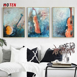 Elegante contemporáneo abstracto Pop instrumento Musical lienzo pintura al óleo pintada a mano Naturaleza muerta decoración de arte - Product Image 2