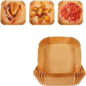 Feuilles de papier sulfurisé jetables antiadhésives pour friteuse à air, qualité alimentaire, pour la cuisson, le rôtissage et le micro-ondes - Product Image 2
